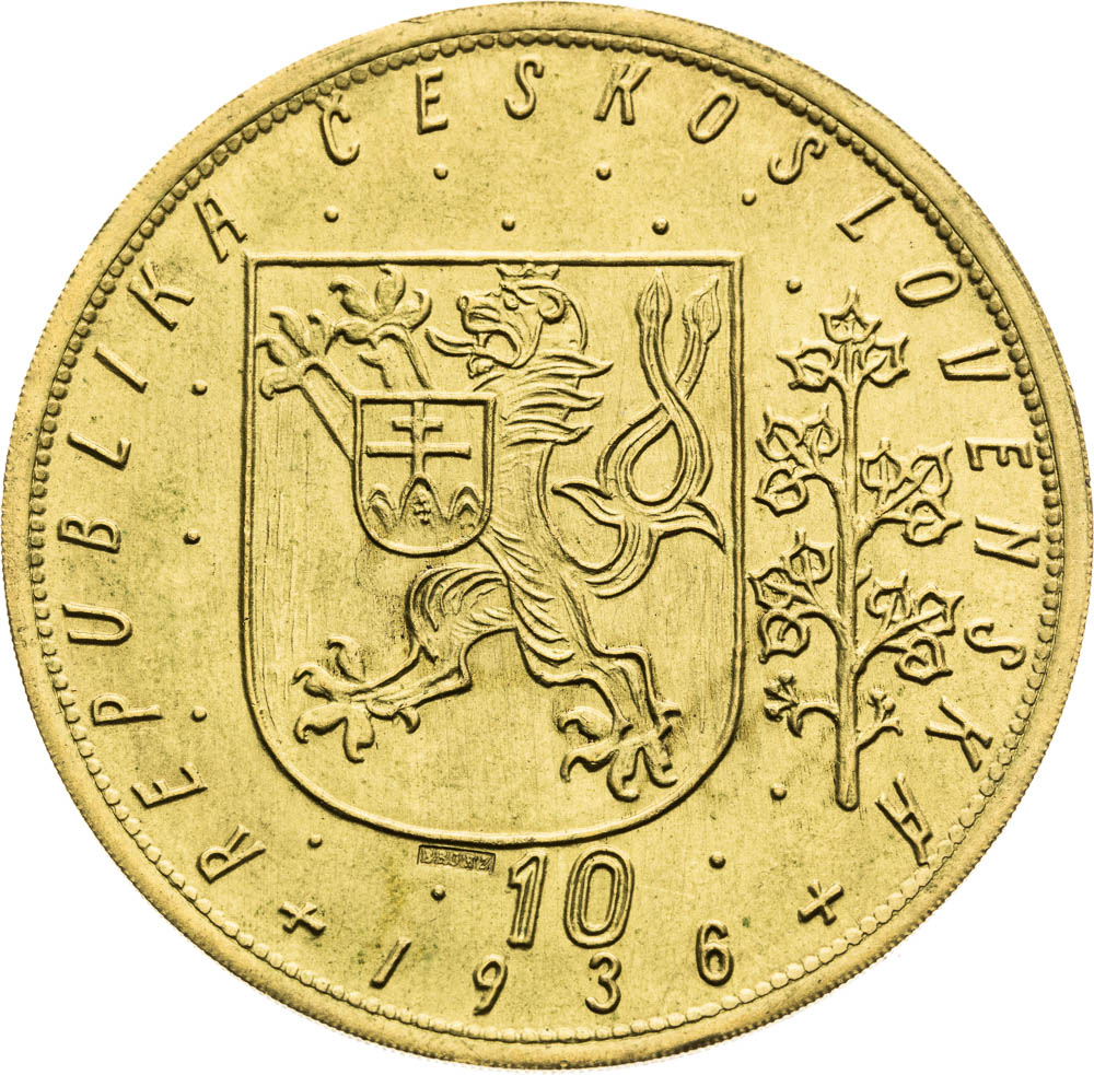 10 Dukát 1936 (Pozlacené CuZn) - avers