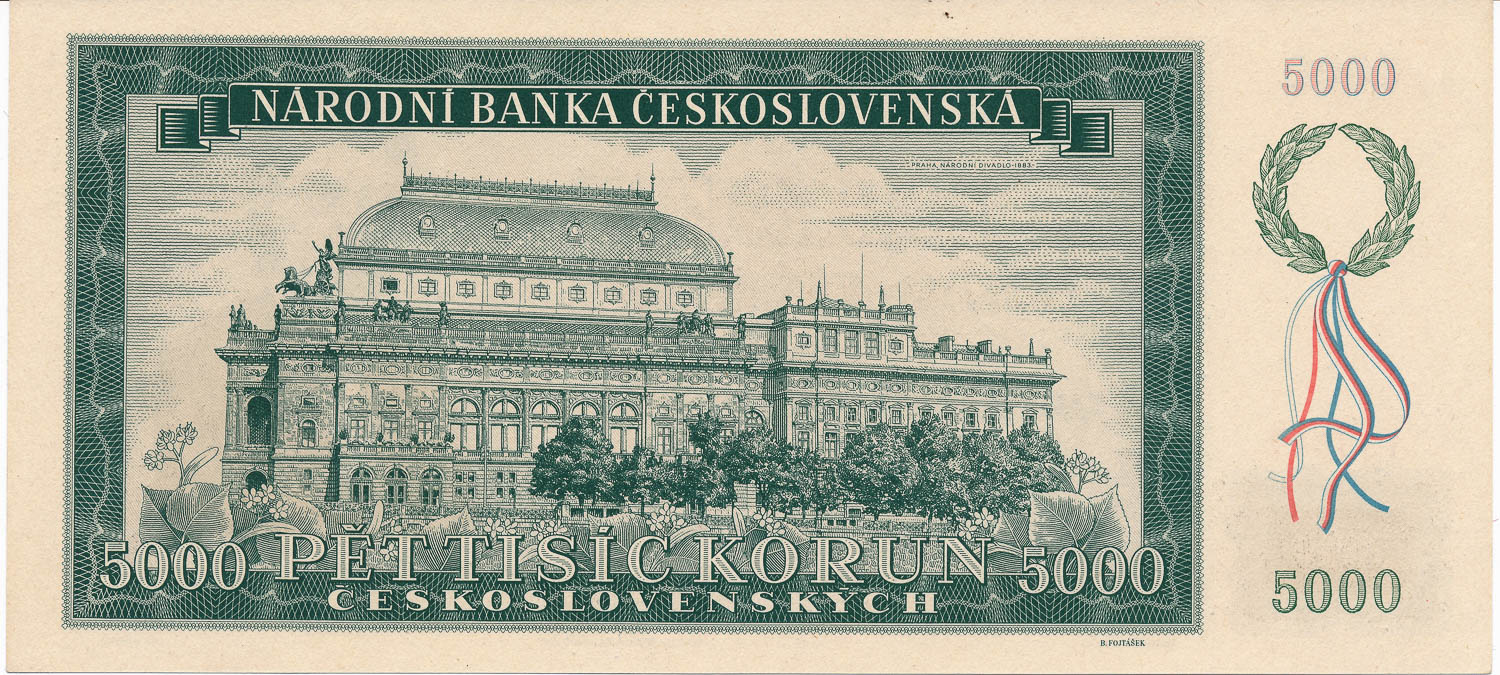 5000 Koruna 1945 - back