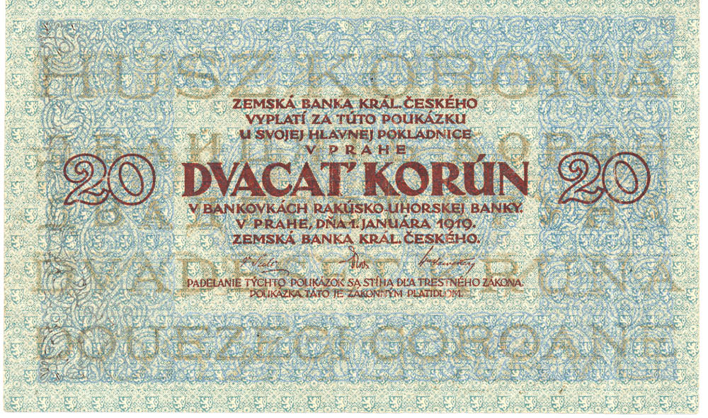 20 Koruna 1919 - back