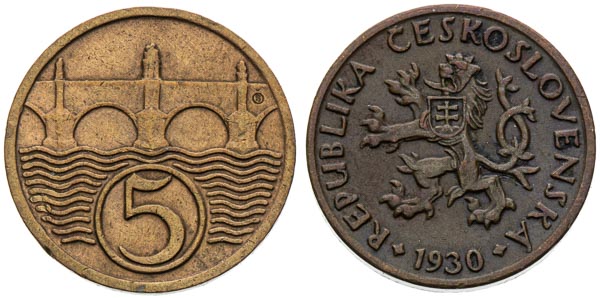 5 Haléř 1930 a 1932 (2 ks)