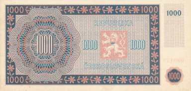 1000 Kčs 1945 s. 16 A - revers