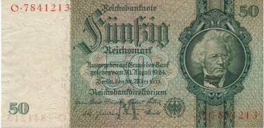50 Reichsmark 1933 O - avers