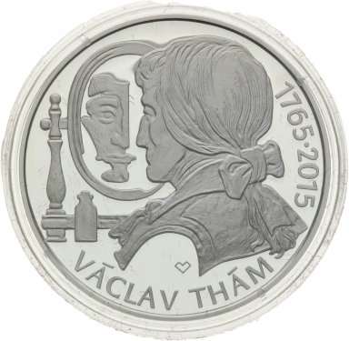 500 Kč 2015 Václav Thám - stříbrné pamětní mince ČNB - avers