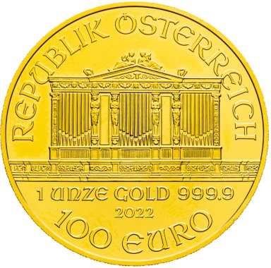 Gold coin Wiener Philharmoniker 1 ounce - back
