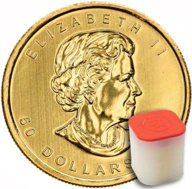 Gold coin Maple Leaf 1 ounce - pack of 10 - back