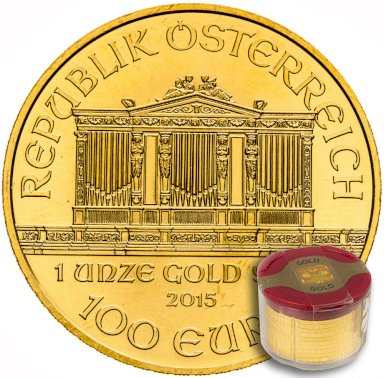 Gold coin Wiener Philharmoniker 1 ounce - pack of 10 - back