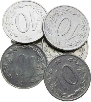Lot 6ks 10 Haléřových mincí - avers