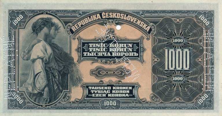 1000 Kč 1919 E (bankový vzor) (2)