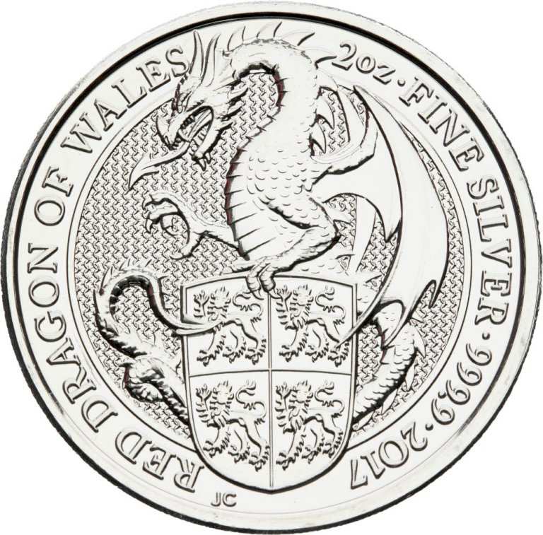Investment silver Red Dragon of Wales (2017) - 2 ounces (special VAT adjustment)