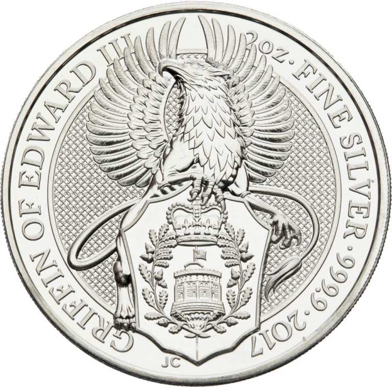 Investment silver Griffin of Edward III (2017) - 2 ounces (special VAT adjustment)