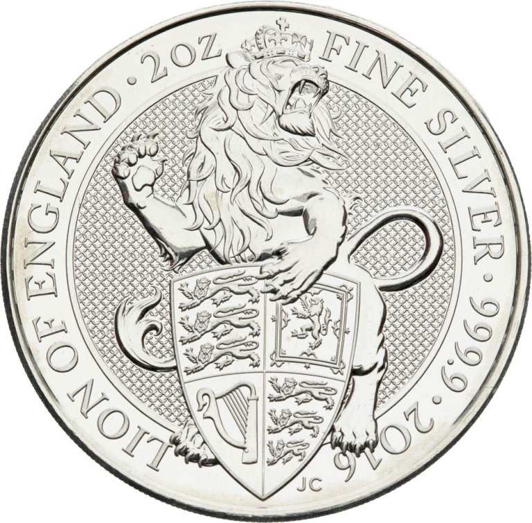 Investičné striebro Lion of England (2016) - 2 unce (osobitná úprava DPH)