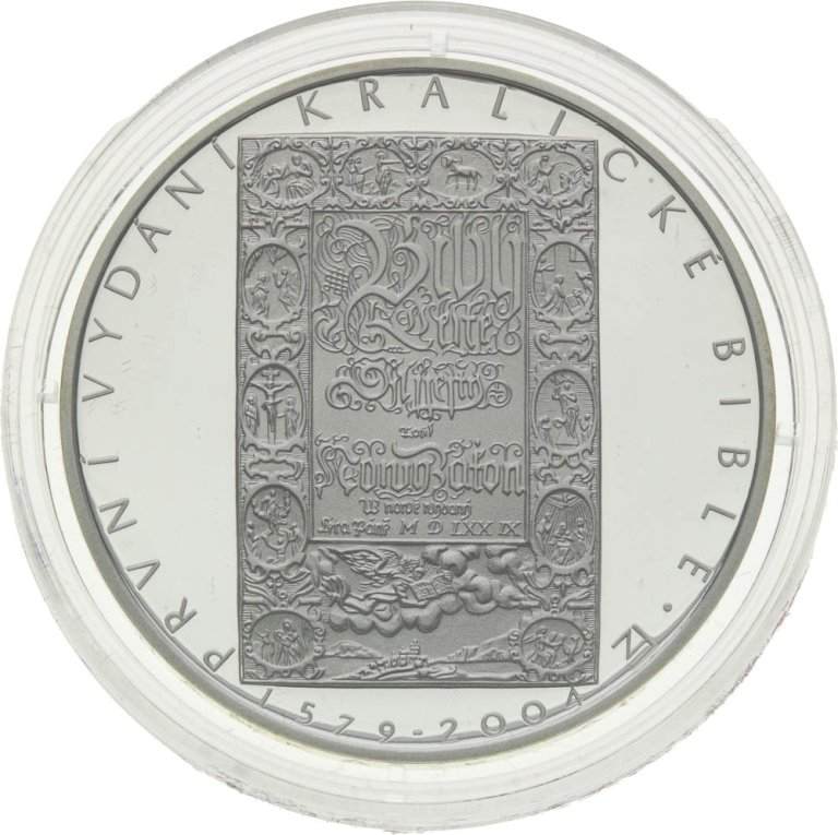 200 Kč 2004 Bible Kralická - stříbrné pamětní mince ČNB - avers