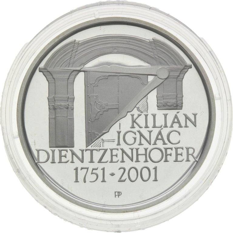 200 Kč 2001 Kilián Ignác Dientzenhofer - strieborné pamätné mince ČNB (1)