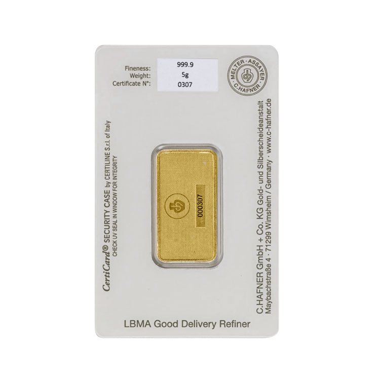 Gold bar C. Hafner 5 g (2)