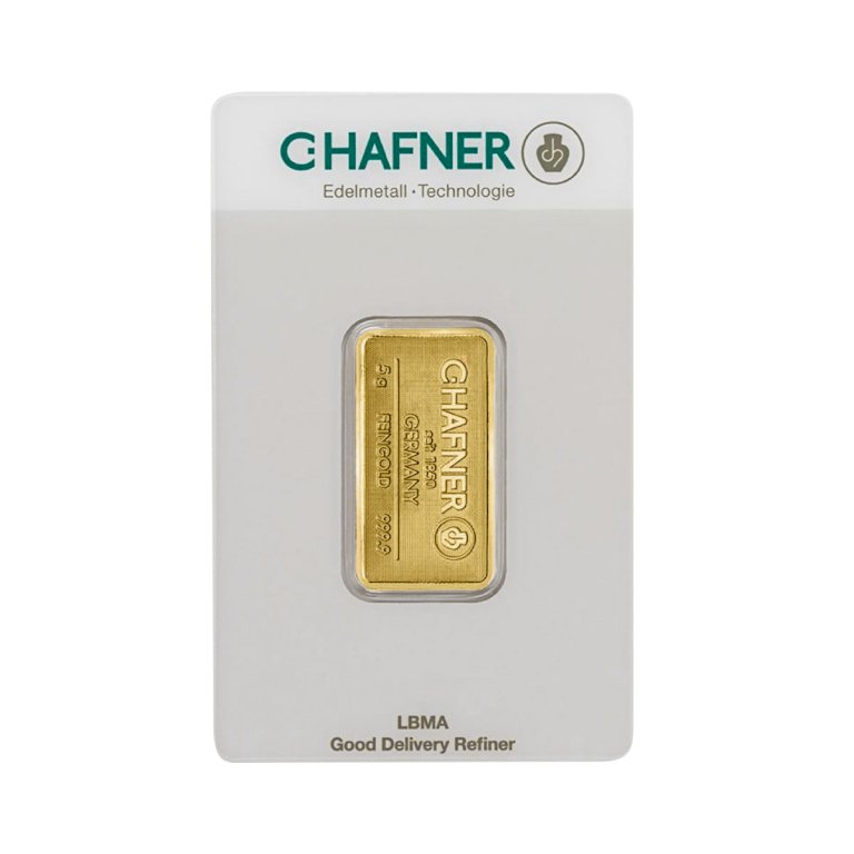 Gold bar C. Hafner 5 g - front