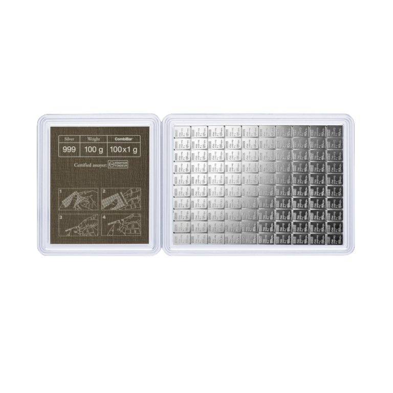 Silver bars Valcambi CombiBar 100 x 1 g (2)