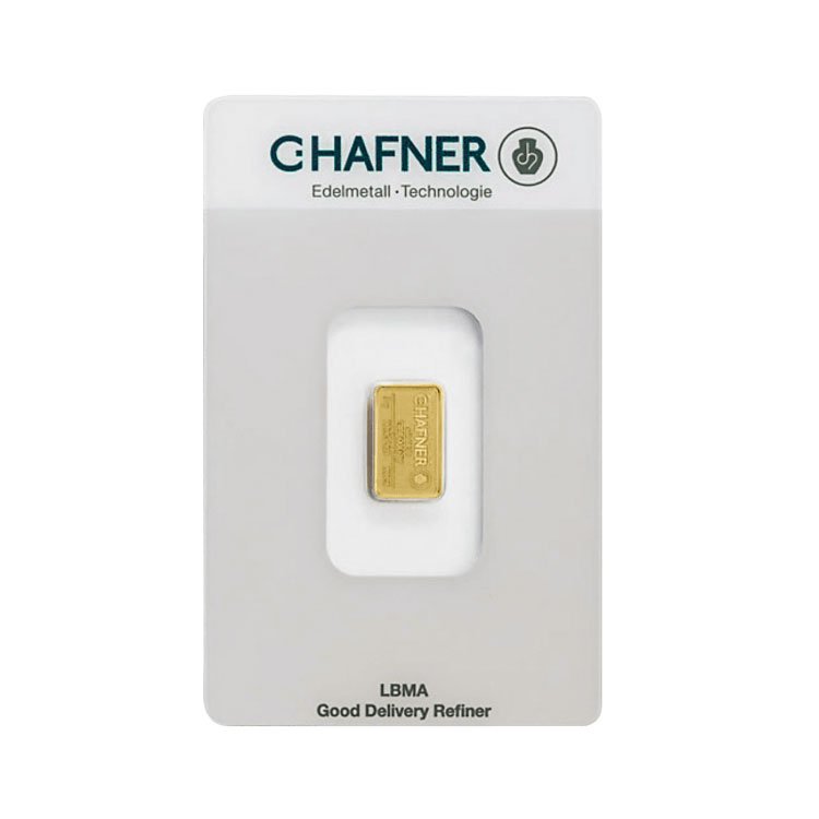 Gold bar C. Hafner 2 g - front